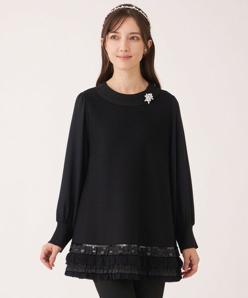 TO BE CHIC / トゥー ビー シック ニット・セーター | エレガンスヘム ニットチュニック（ブラック1）