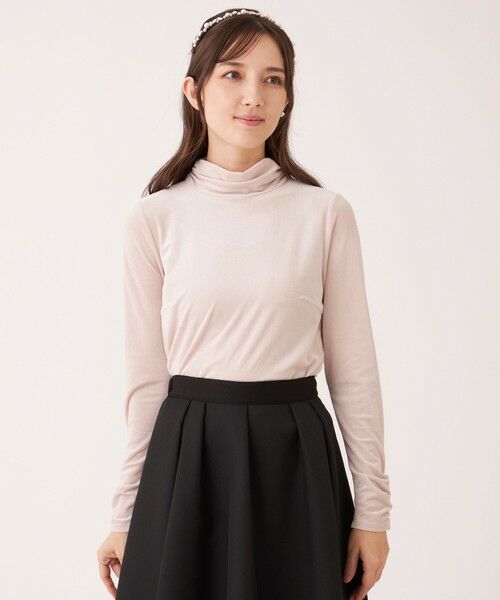 TO BE CHIC / トゥー ビー シック カットソー | シアーベロア ハイネックカットソー（ピンク2）