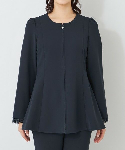 TO BE CHIC / トゥー ビー シック ノーカラージャケット | デュアルストレッチ ZIP チュニック | 詳細4