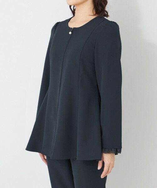 TO BE CHIC / トゥー ビー シック ノーカラージャケット | デュアルストレッチ ZIP チュニック | 詳細5