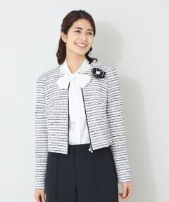 TO BE CHIC / トゥー ビー シック ノーカラージャケット | MIXツイード ジャケット