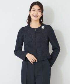 TO BE CHIC / トゥー ビー シック ノーカラージャケット | MIXツイード ジャケット