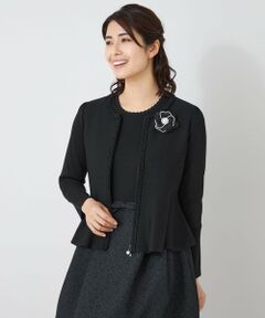 TO BE CHIC / トゥー ビー シック ブルゾン | ペプラムフレア ニットジャケット