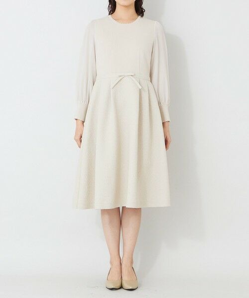 TO BE CHIC / トゥー ビー シック ロング・マキシ丈ワンピース | ふくれジャカード ニットコンビドレス | 詳細4