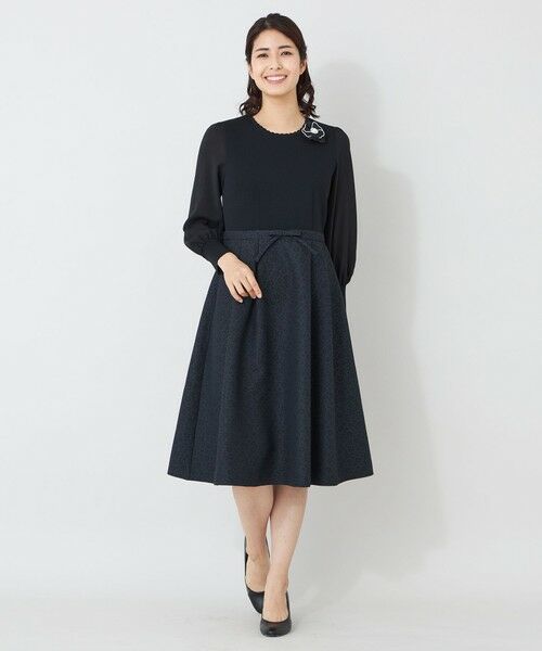 TO BE CHIC / トゥー ビー シック ロング・マキシ丈ワンピース | ふくれジャカード ニットコンビドレス | 詳細1