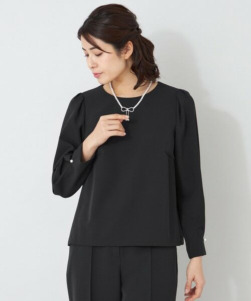 TO BE CHIC / トゥー ビー シック シャツ・ブラウス | デュアルストレッチバックレース ブラウス（ブラック1）