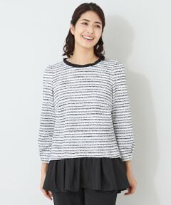 TO BE CHIC / トゥー ビー シック カットソー | MIXツイードドッキング チュニック