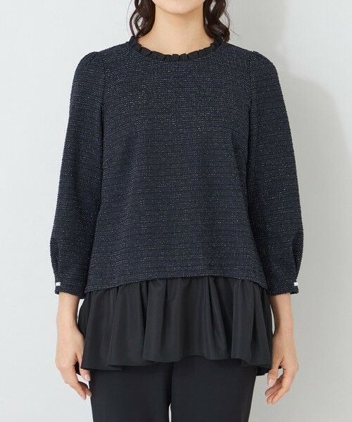 TO BE CHIC / トゥー ビー シック カットソー | MIXツイードドッキング チュニック | 詳細6