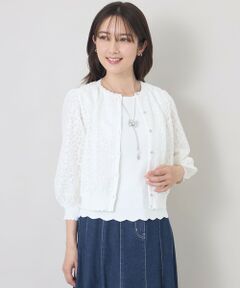 TO BE CHIC / トゥー ビー シック ブルゾン | ジャカードレースコンビ カーディガン