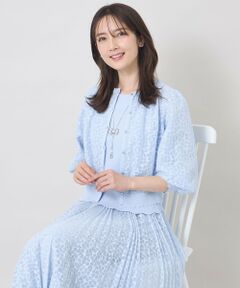 TO BE CHIC / トゥー ビー シック ブルゾン | ジャカードレースコンビ カーディガン