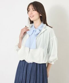 TO BE CHIC / トゥー ビー シック ノーカラージャケット | ラッセルエアリー フリルショートブルゾン