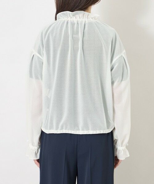 TO BE CHIC / トゥー ビー シック ノーカラージャケット | ラッセルエアリー フリルショートブルゾン | 詳細6