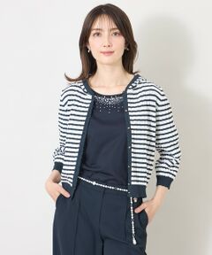 TO BE CHIC / トゥー ビー シック ブルゾン | エアリーボーダー ニットパーカー