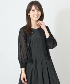 TO BE CHIC / トゥー ビー シック ブルゾン | シアーギャザースリーブ カーディガン
