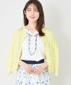 TO BE CHIC / トゥー ビー シック ブルゾン | シアーギャザースリーブ カーディガン