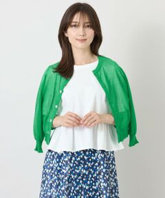 TO BE CHIC / トゥー ビー シック ブルゾン | シアーギャザースリーブ カーディガン