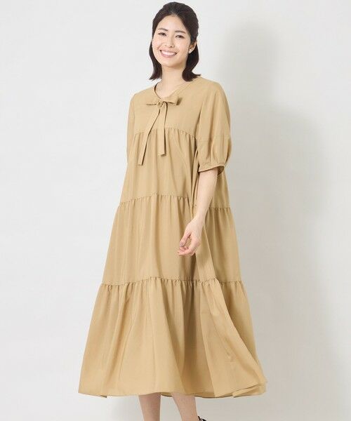 TO BE CHIC / トゥー ビー シック ロング・マキシ丈ワンピース | ヴェール ティアードドレス（ベージュ１）