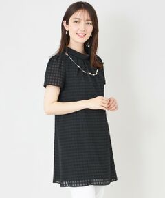 TO BE CHIC / トゥー ビー シック ロング・マキシ丈ワンピース | シアーギンガム ロールネック ワンピース