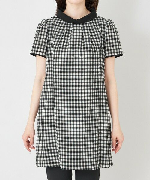 TO BE CHIC / トゥー ビー シック ロング・マキシ丈ワンピース | シアーギンガム ロールネック ワンピース | 詳細3