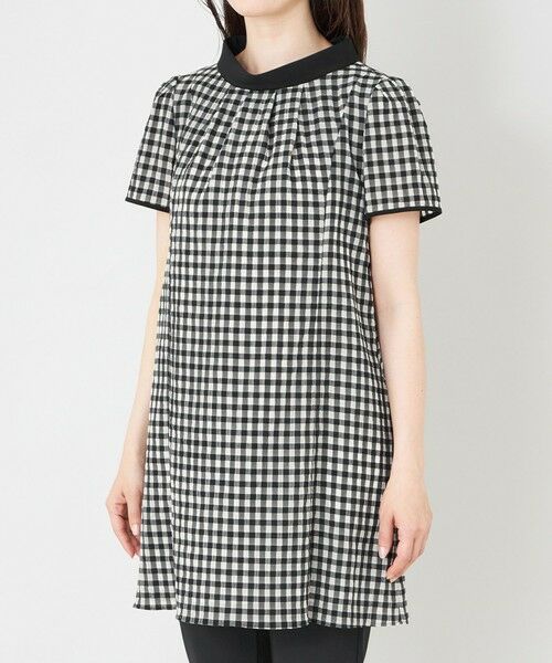 TO BE CHIC / トゥー ビー シック ロング・マキシ丈ワンピース | シアーギンガム ロールネック ワンピース | 詳細4