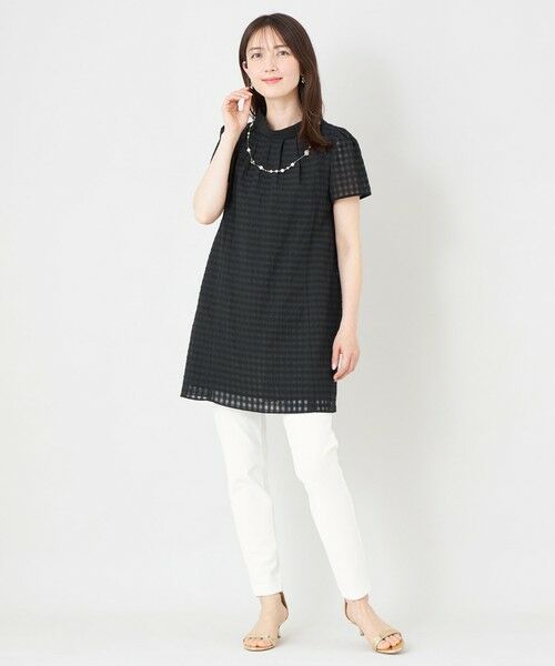 TO BE CHIC / トゥー ビー シック ロング・マキシ丈ワンピース | シアーギンガム ロールネック ワンピース | 詳細2