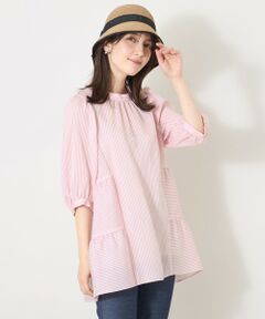 TO BE CHIC / トゥー ビー シック シャツ・ブラウス | シルキーサッカー ティアードチュニックブラウス