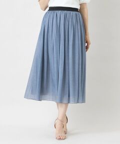 TO BE CHIC / トゥー ビー シック ロング・マキシ丈スカート | デニムプリント エアリープリーツスカート