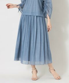 TO BE CHIC / トゥー ビー シック ロング・マキシ丈スカート | デニムプリント エアリープリーツスカート