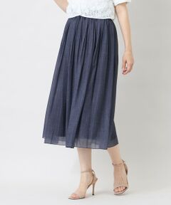 TO BE CHIC / トゥー ビー シック ロング・マキシ丈スカート | デニムプリント エアリープリーツスカート