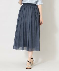 TO BE CHIC / トゥー ビー シック ロング・マキシ丈スカート | デニムプリント エアリープリーツスカート