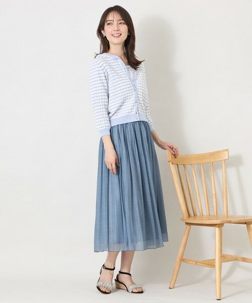 TO BE CHIC / トゥー ビー シック ロング・マキシ丈スカート | デニムプリント エアリープリーツスカート | 詳細1