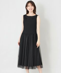 BOB＆PINK シャドウエアチュールアクセントワンピース