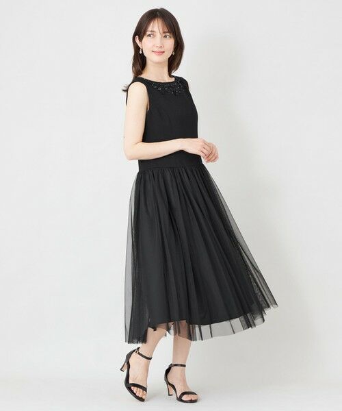 TO BE CHIC / トゥー ビー シック ロング・マキシ丈ワンピース | BOB＆PINK シャドウエアチュールアクセントワンピース | 詳細2