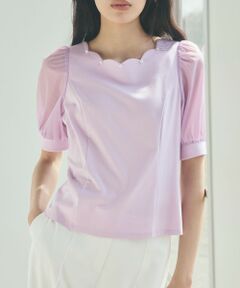 TO BE CHIC / トゥー ビー シック カットソー | スカラップ×シアースリーブ プルオーバー
