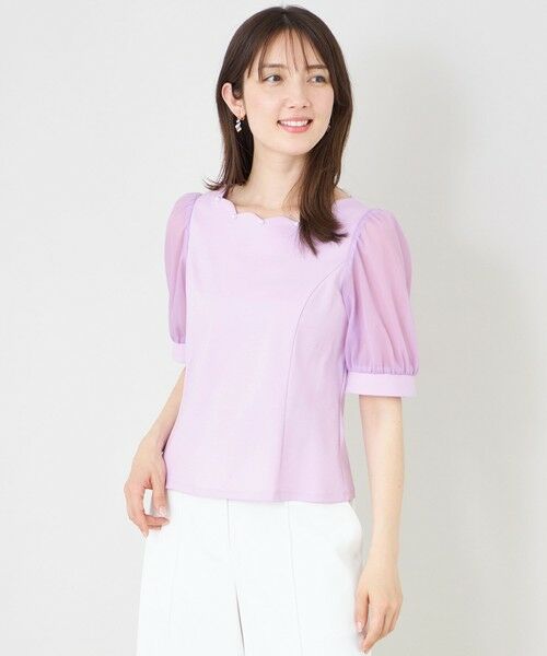 TO BE CHIC / トゥー ビー シック カットソー | スカラップ×シアースリーブ プルオーバー | 詳細16