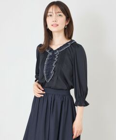 TO BE CHIC / トゥー ビー シック カットソー | スムースフリル刺しゅう カットソー