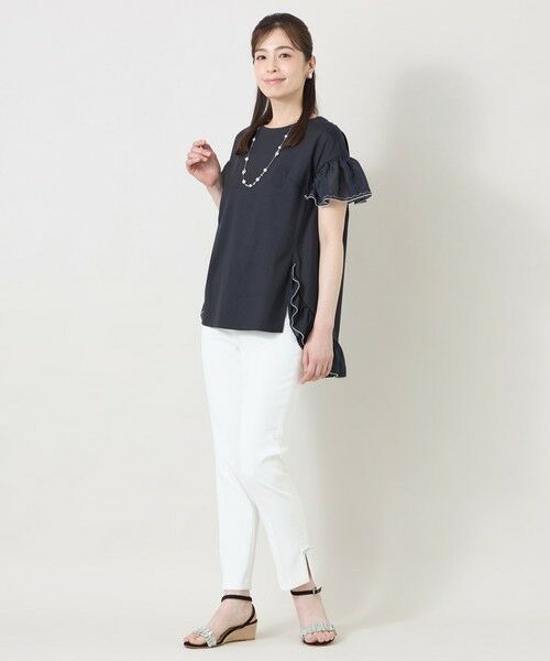 TO BE CHIC / トゥー ビー シック カットソー | 配色フリルコンビ カットソーチュニック | 詳細1