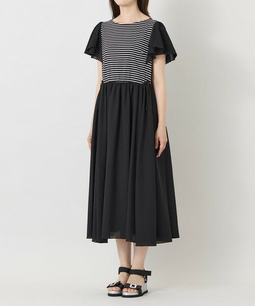 TO BE CHIC / トゥー ビー シック ロング・マキシ丈ワンピース | ボーダーカットソーコンビ ワンピース | 詳細4