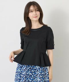 TO BE CHIC / トゥー ビー シック カットソー | ルミエール ビジューネックペプラムトップス