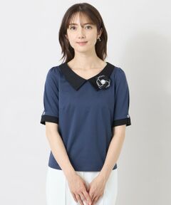 TO BE CHIC / トゥー ビー シック カットソー | ハイゲージコットン デザインネックカットソー