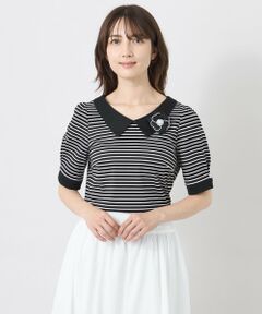 TO BE CHIC / トゥー ビー シック カットソー | デザインネック ボーダーカットソー