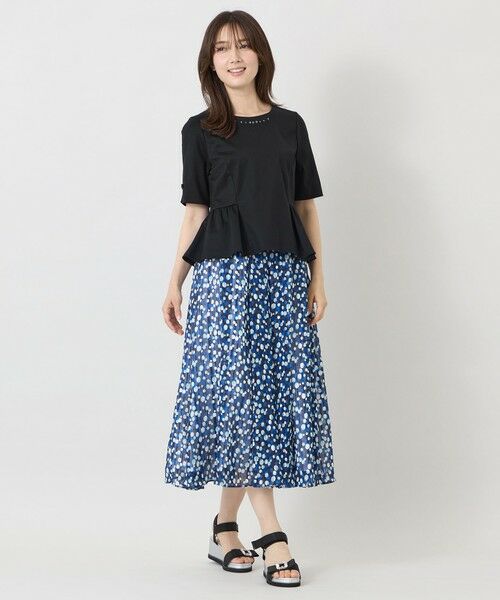 TO BE CHIC / トゥー ビー シック ロング・マキシ丈スカート | シャドードットプリント タックフレアスカート | 詳細2