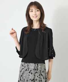 TO BE CHIC / トゥー ビー シック ブルゾン | パールペプラム ラメニットカーディガン