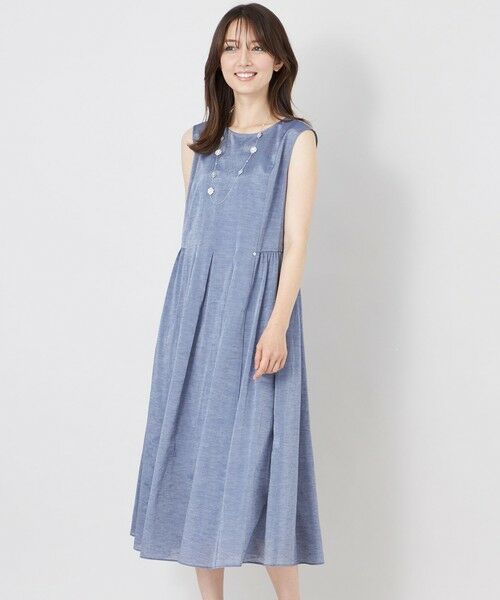 TO BE CHIC / トゥー ビー シック ロング・マキシ丈ワンピース | エアリーローンドレープワンピース（ターコイズ２）