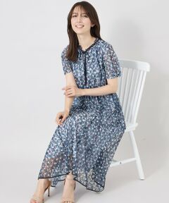 TO BE CHIC / トゥー ビー シック ロング・マキシ丈ワンピース | シアーラッセルプリントフレアドレス