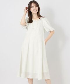 TO BE CHIC / トゥー ビー シック ロング・マキシ丈ワンピース | サテンサッカーライン ワンピース