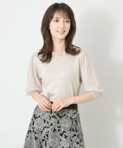 TO BE CHIC / トゥー ビー シック ニット・セーター | チュールレイヤードスリーブ ニット