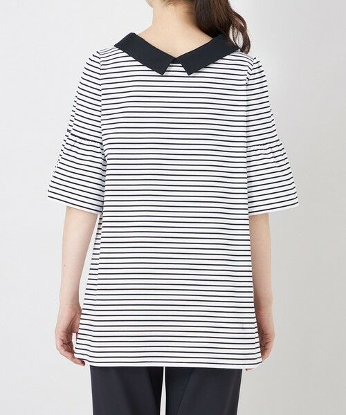 TO BE CHIC / トゥー ビー シック カットソー | デザインネック ボーダーチュニック | 詳細5