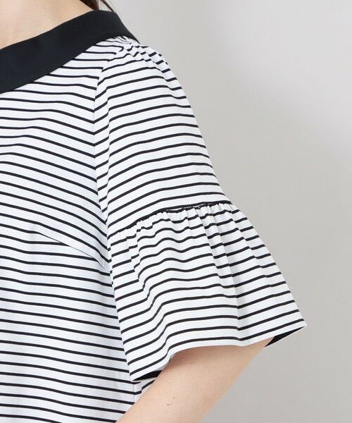 TO BE CHIC / トゥー ビー シック カットソー | デザインネック ボーダーチュニック | 詳細6