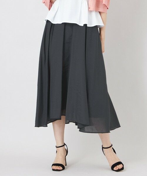 TO BE CHIC / トゥー ビー シック ロング・マキシ丈スカート | エアリーローンタックスカート（ブラック1）